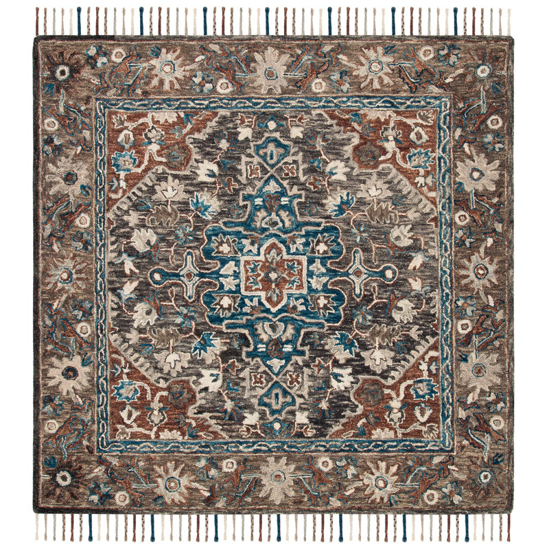 Vahakn Hand Tufted Wool Oriental Rug, Square 7'