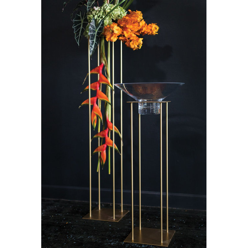 Bourdieu Plant Stand 1 Tier, 29.5" H x 8" L x 8" D, Gold