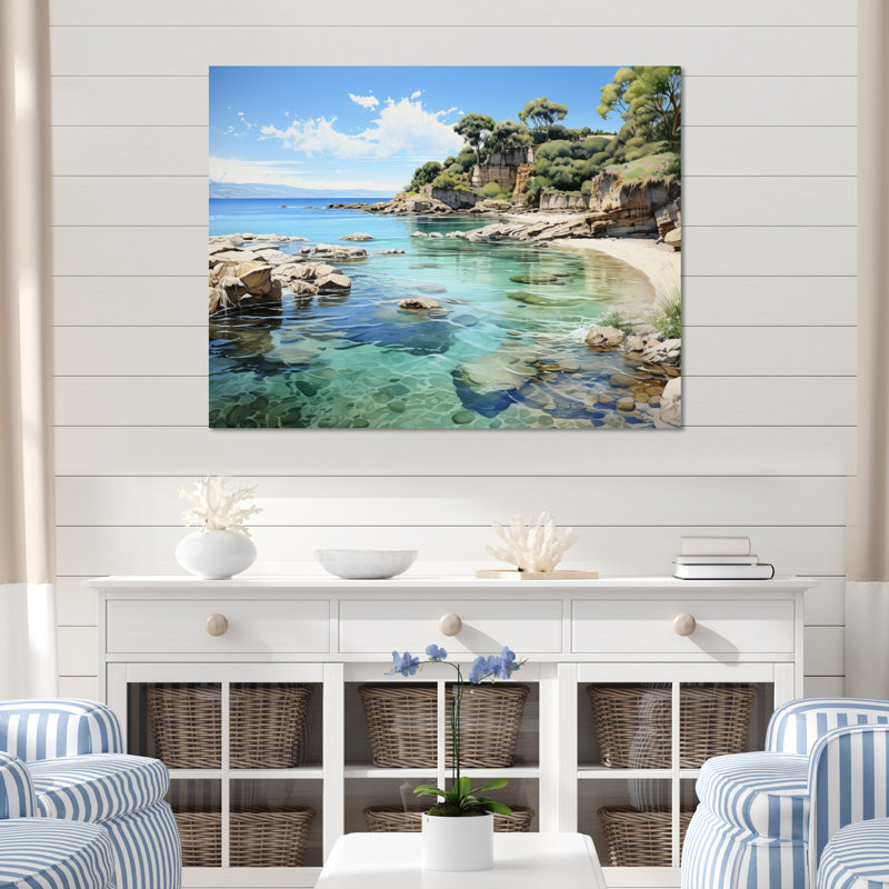 Vose Rocky Beach Tranquil Retreat II, H 24 po x l 32 po x P 1 po, Toile tendue