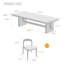 Ensemble de table de salle à manger rectangulaire en bois massif pour 8 personnes, grande table de banquet-1561345985