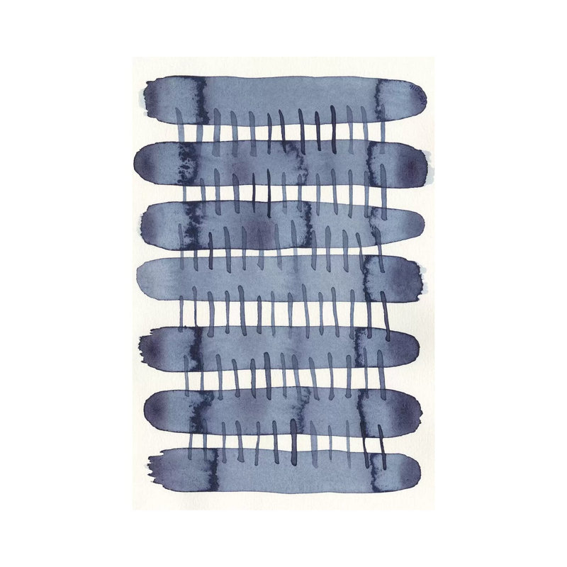 Indigo Stitchy I by Nikki Galapon - Wrapped Canvas Print, 101.6 cm H x 66.04 cm W x 1.91 cm D