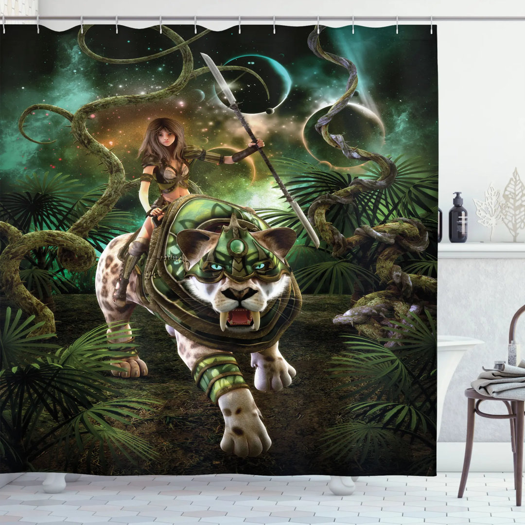 Fantasy Shower Curtain with Hooks Included Ambesonne 