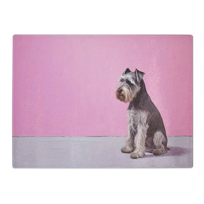 Schnauzer Minimalism  Glass Chopping Board