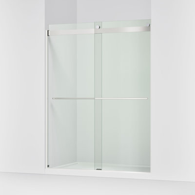 Porte de douche coulissante Levity Plus Less, 77-9 / 16 po H 56-5 / 8 - 59-5 / 8 po L, avec verre transparent de 5/16 po d'épaisseur
