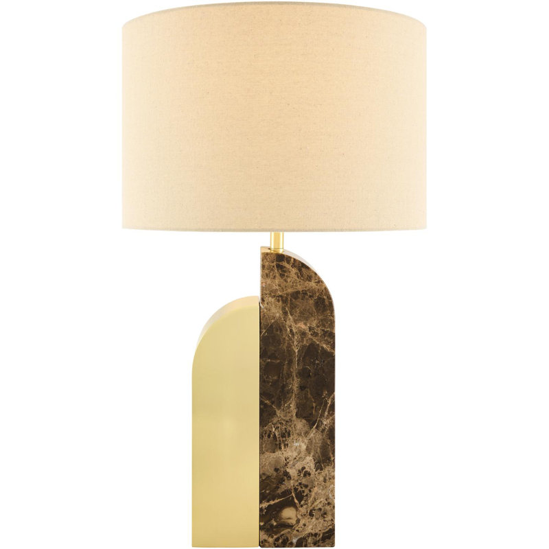 Ivah Table Lamp, 28"H x 16"W x 16"D, Beige, Black/Brass