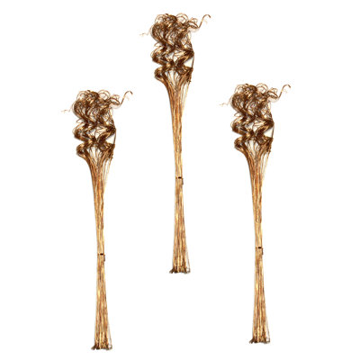 Ting bouclé 27 po, or scintillant, ensemble de 3 grappes