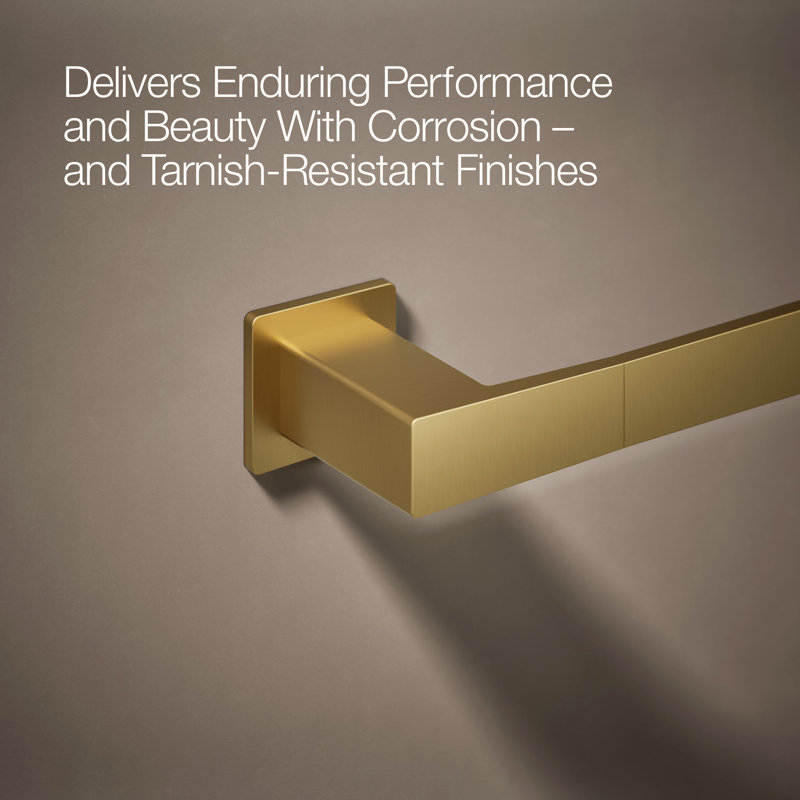 Honesty Towel Bar, Vibrant Brushed Moderne Brass, 18"W