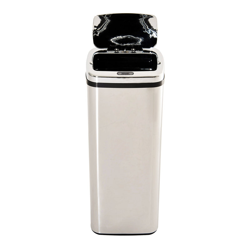 Jamesetta Steel Motion Sensor Kitchen Trash Can, Silver, 50 L