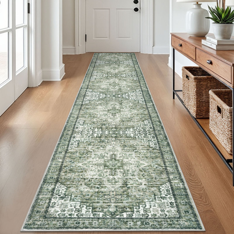 Tapis verts lavables antidérapants, Tapis de couloir 2 pi x 12 pi