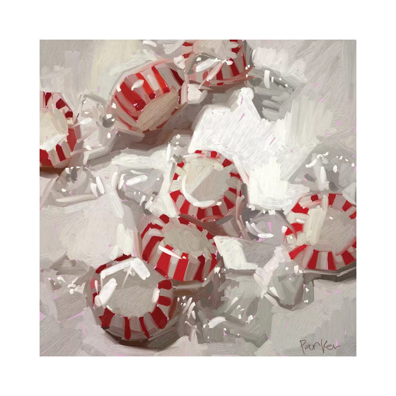 Peppermint Party by Teddi Parker - Painting on Canvas, 66.04cm H x 66.04cm W x 3.81cm D, Wrapped Canvas