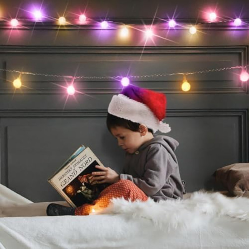 Multicolore, 100 lumières sphériques colorées avec télécommande