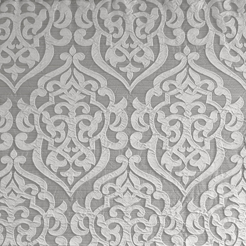 Rideau de douche en jacquard Odette, Argenté / argenté