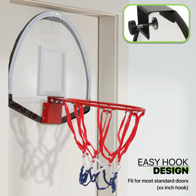 Door Basketball Hoop Mini Indoor Hoop With Ball & Air Pump Adjustable Height Soft Foam Backboard No-Tool Installation For Bedroom Playroom Dorm