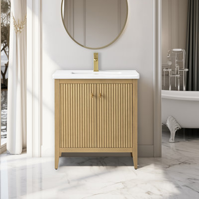 Laval 30" Single Sink Freestanding Bathroom Vanity with White Ceramic Top