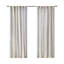 Panneau de rideau imprimé poly avec rayure et doublure touffetées blanc / brun 50 po x 95 po-233212670-233212640