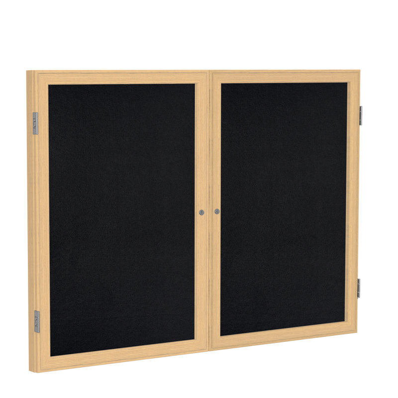 Tableau d’affichage clos cabinet, H 3 po x l 4 po, Chêne, Noir
