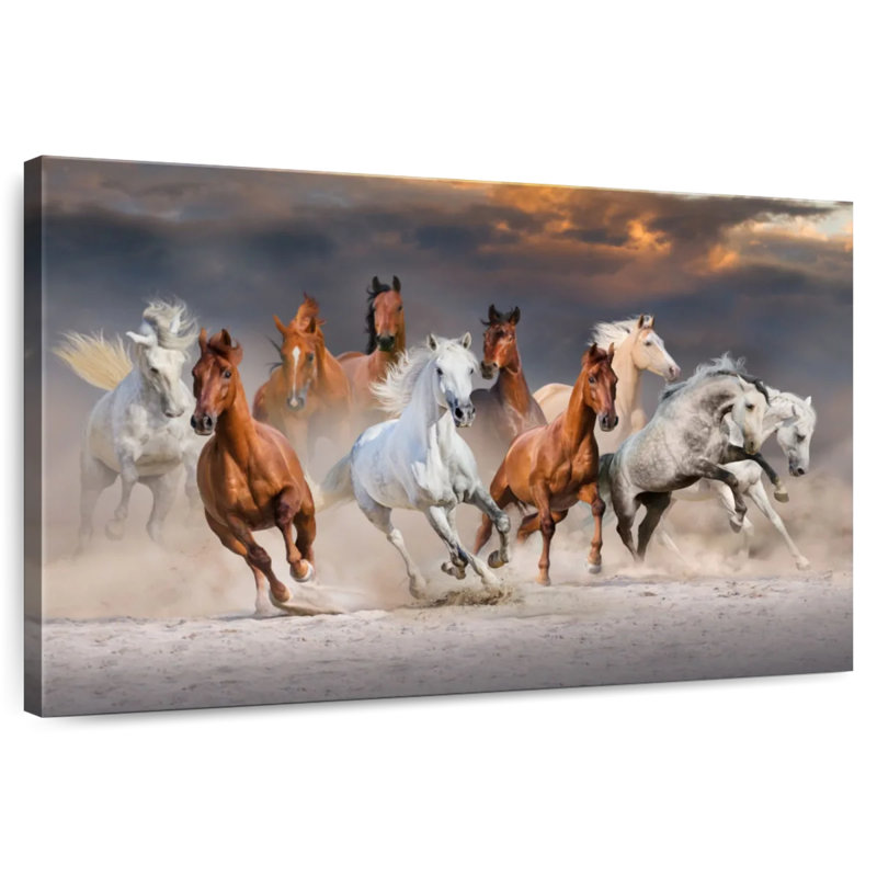 Brampt Galloping Horse In The Desert, 24" H x 36" W