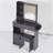 Small Size Left Drawer Desktop Vanity Table + Cushioned Stool, 2 AC+2 USB Power Station, Hair Dryer Bracket, Extra Large Touch Control Sliding LED Mirror, Tri-Color Switching, EPA,GCC,UL Certificate-106678272