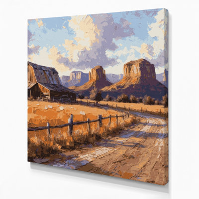 Art mural sur toile bleu Southwestern Cowboy Western Ranch 91