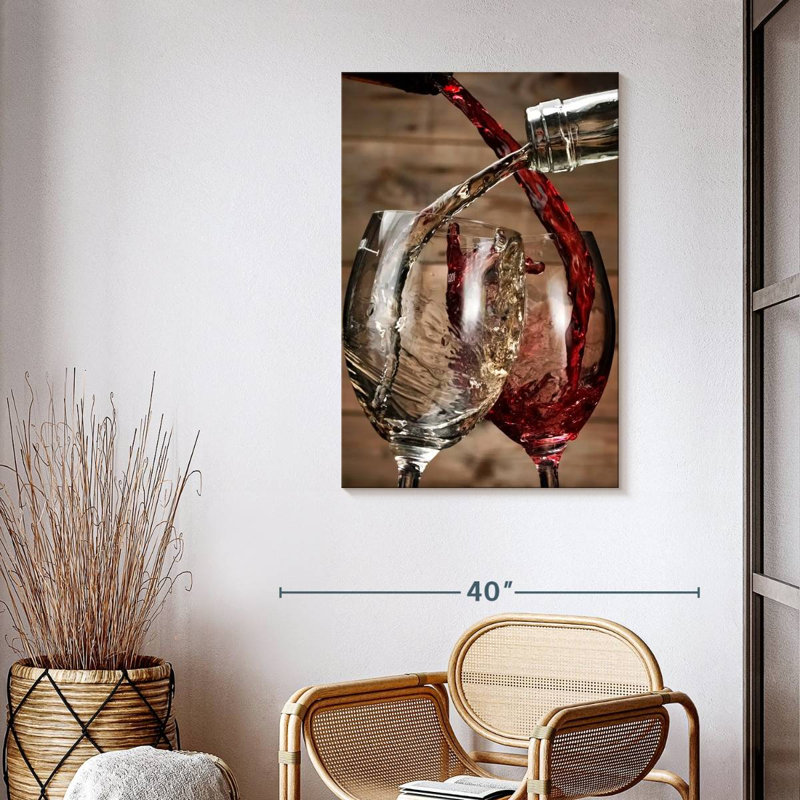 Éclaboussures de vin - reproduction sur toile tendue, H 39 po x l 26 po x P 1,25 po