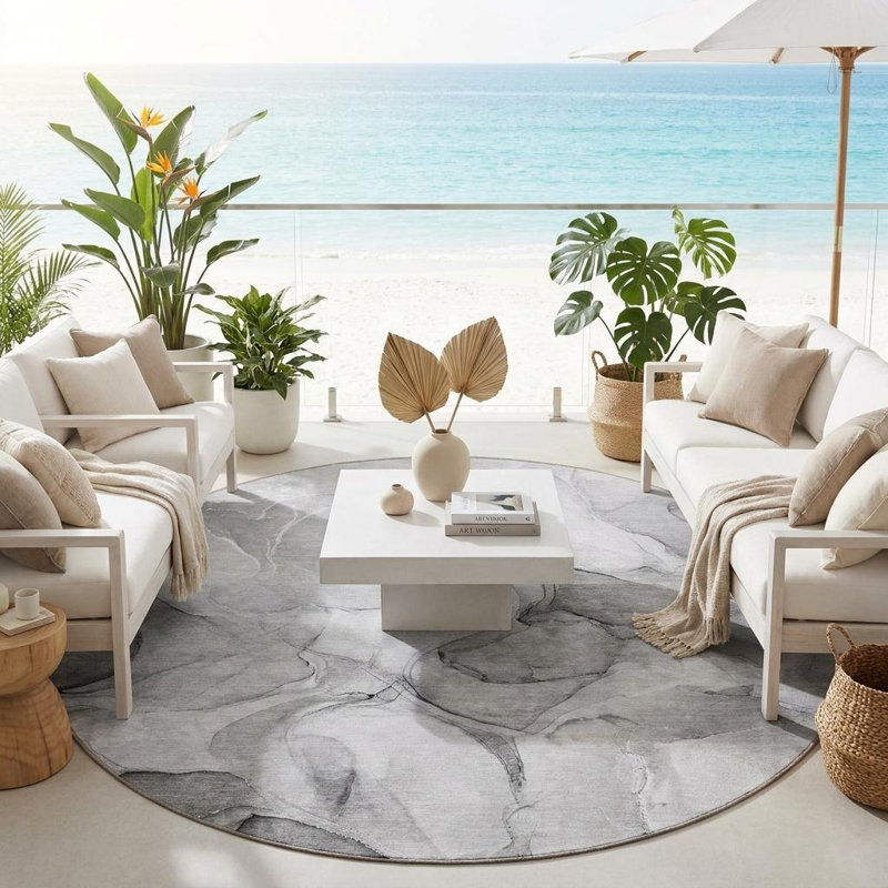 Tapis d'intérieur rond 8 po