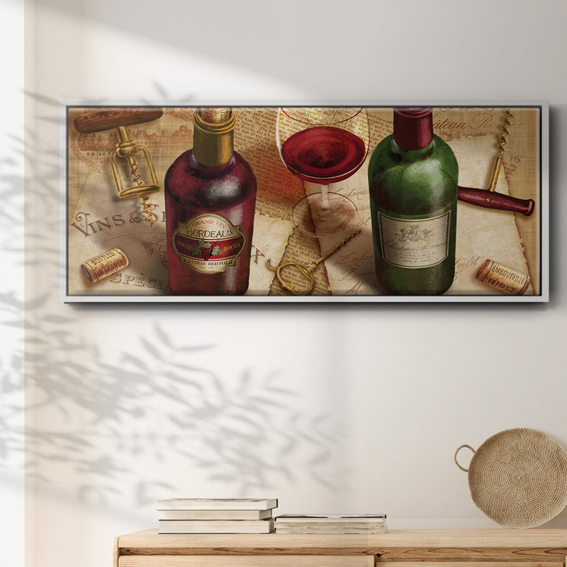 Wine Pairing- Framed Canvas, 24" H x 60" W