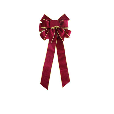 Christmas Decorations Double Layer Velvet Bow Ornaments Christmas Home Decoration Products Stamped Bow Pendants