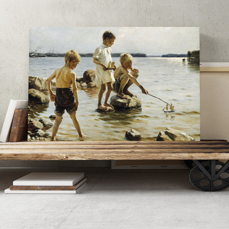 Albert Edelfelt - Wrapped Canvas Painting, 35cm H x 50cm W