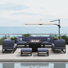 Ensemble de meubles de patio en aluminium 11 pièces avec table de feu Layinsun, ensemble modulaire d'extérieur pour conversation en L