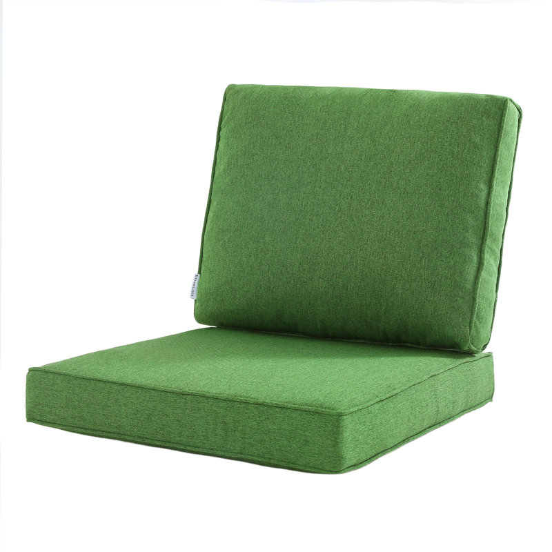 Jakailyn Outdoor Seat/Back Cushion Set, Grass Green