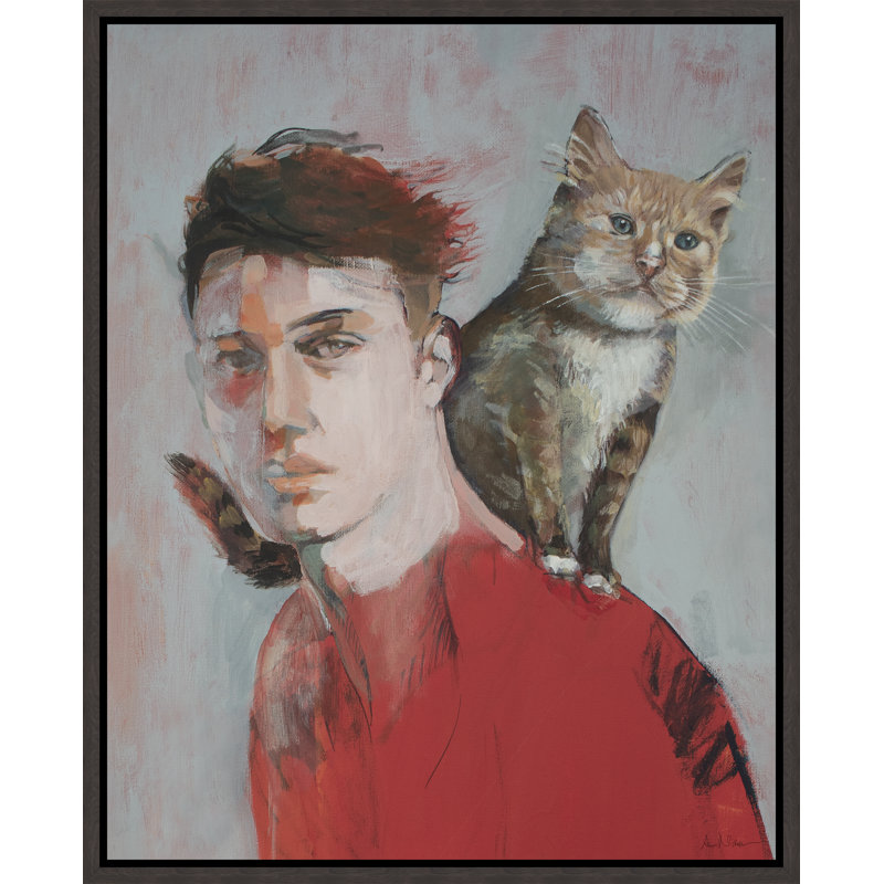 My Red Sweater & Friend Painting by Alexander NikAnpour, Image Brush Gel, 31.75'' H x25.75'' W