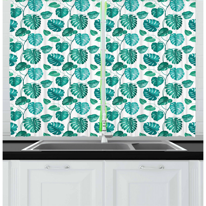 Floral Tailored Kitchen Curtain
