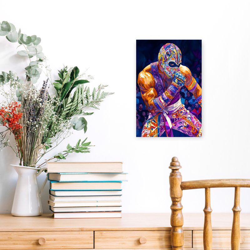 «Mexico Life», art contemporain de Lucha, H 18 po x l 12 po