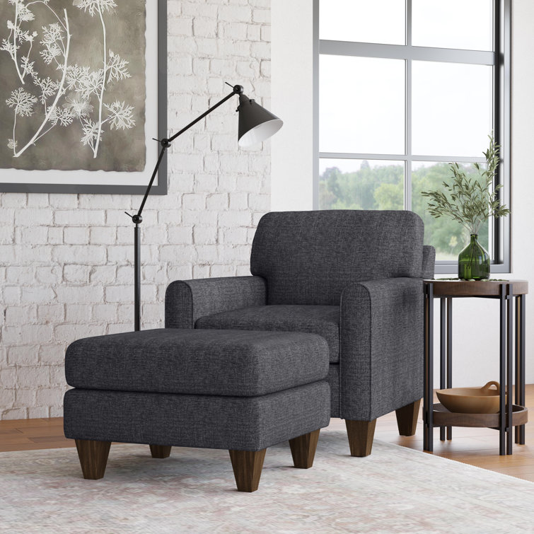 Flexsteel Monroe Upholstered Club Chair with Ottoman Wayfair Canada