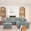 Canapé modulaire en forme de L de 107 po avec repose-pieds mobile en forme de L pour salon, canapé confortable avec coussins décoratifs et bricolage-1505076910