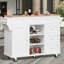 Multifunctional Dining Trolley Rolling Kitchen Cart With Drawers, Cabinets,134×46×92 Cm-114194486
