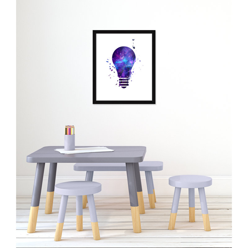 Light Waves Kids Wall Décor, 26.5" H x 22.5" W x 0.63" D, Black Framed