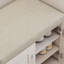 Armoire à chaussures multifonctionnelle avec banc et compartiment de rangement 7 + 3, planche à couches réglable, banc à chaussures avec coussin pour l'entrée, étagère à chaussures autoportante pour l'entrée, vestibule, couloir, blanc