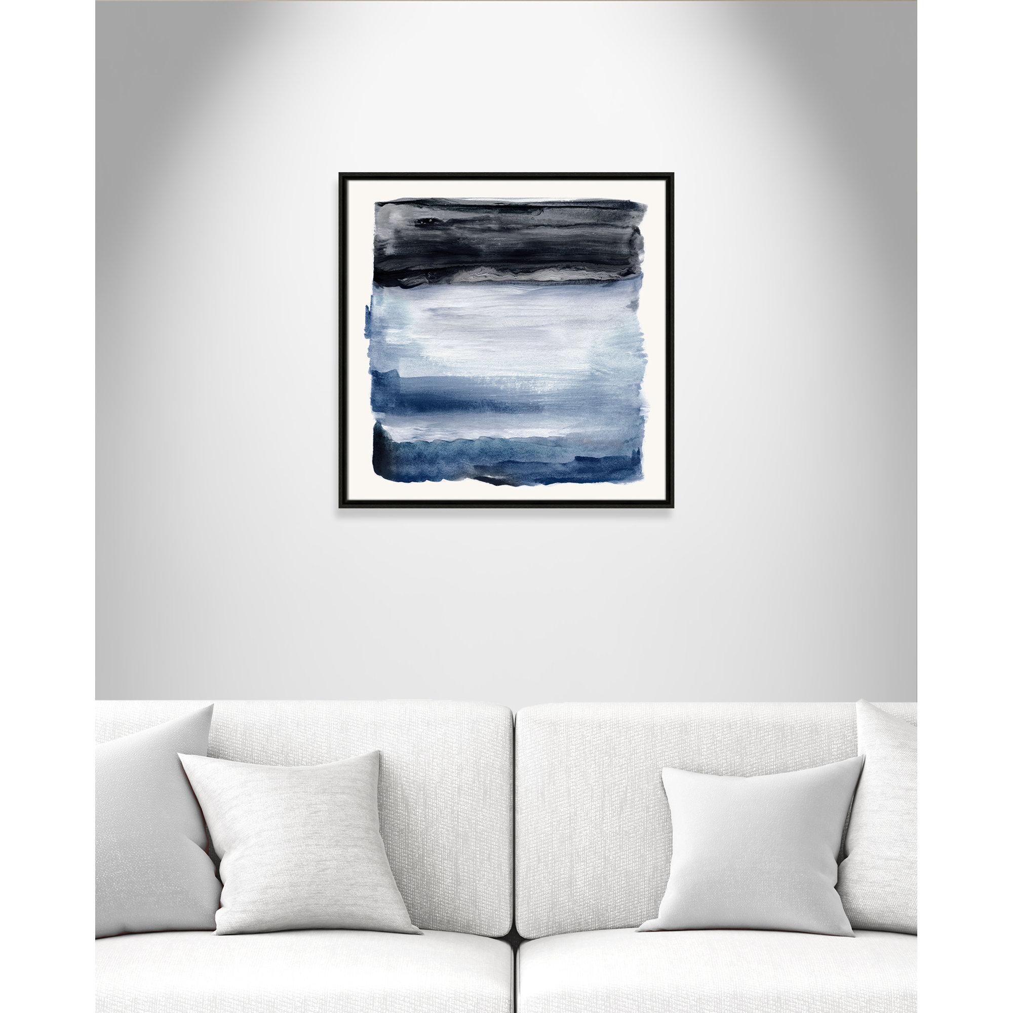 Navy Sky I Print by Nan, 25.5" H x 25.5" W, Espresso