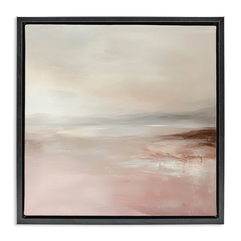 Cadre flottant en marée rose, par Petal Prints Design, Cadre flottant noir de jais, H 18 po x l 18 po
