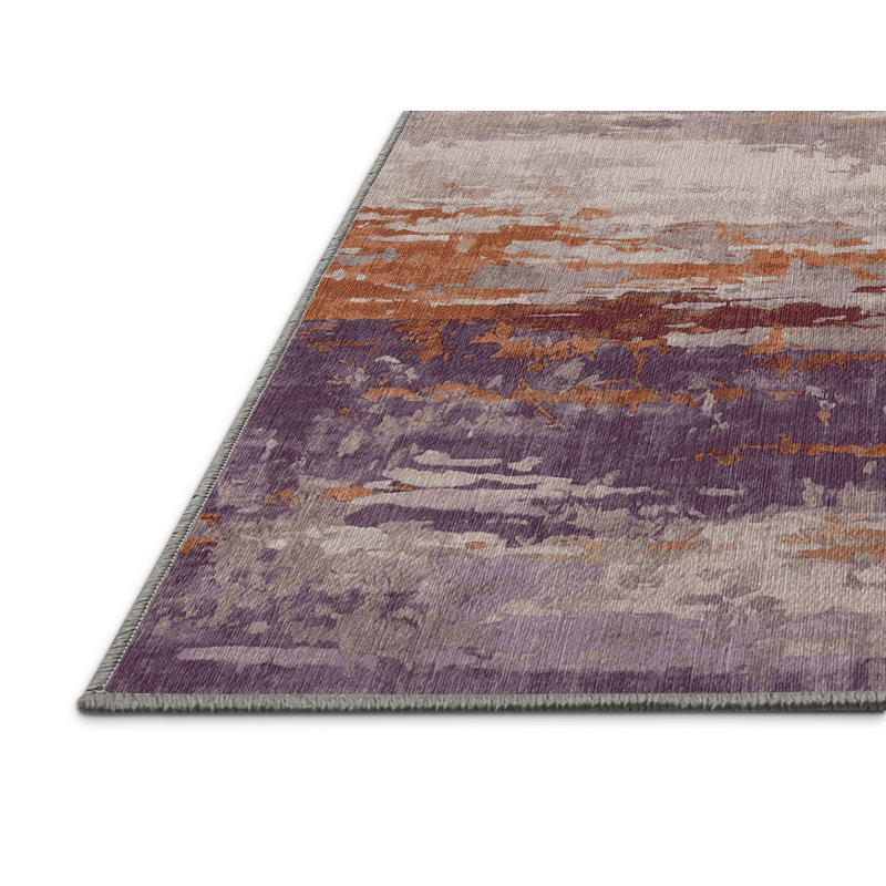 Machine Washable Brown Area Rug, Rectangle 5' x 7'