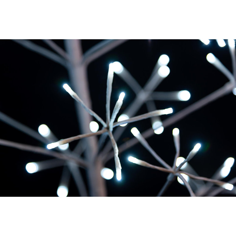 3ft to 5ft White Pre-Lit Artificial Twig Christmas Trees with Cool White LEDs, 3 ft.