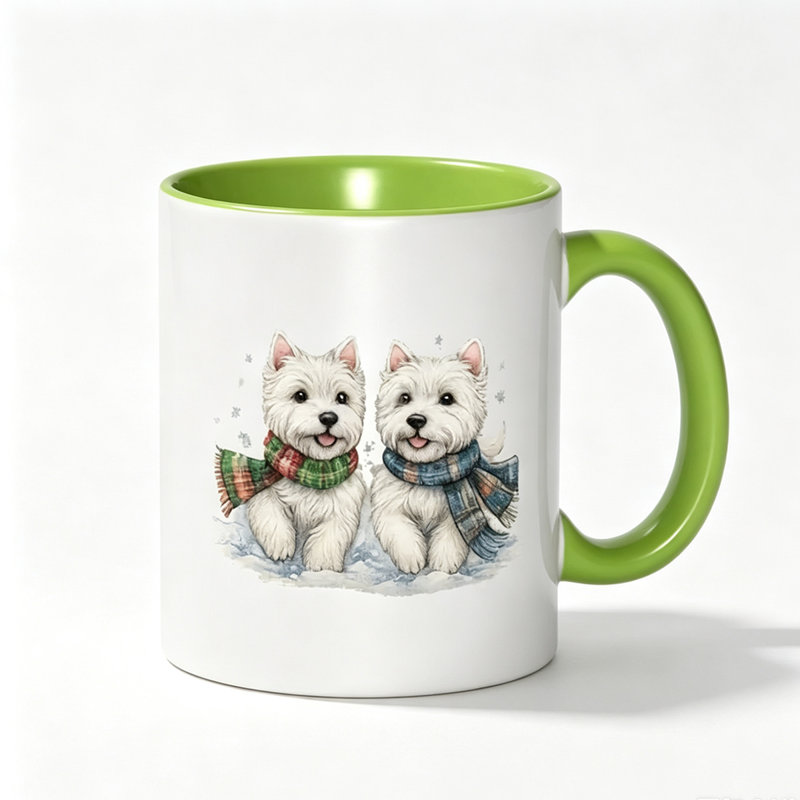 1pc West Highland Terrier Dogs Ceramic Coffee Mug Coffee Cup Tea Mug Thanksgiving Gift Leisure Time can hold Tea Milk Water during.