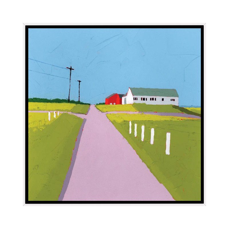 Sue's Barn 1 Piece Wall Art on Canvas, 93.98 cm H x 93.98 cm W x 4.445 cm D, White