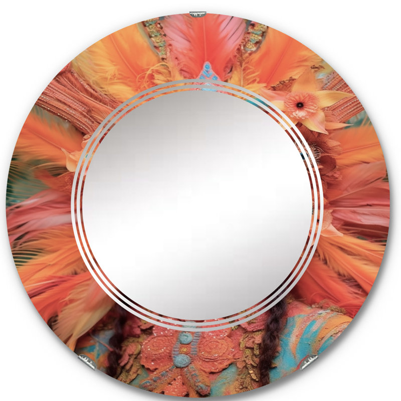Frangia - Miroir mural moderne rond, 24 po x 24 po