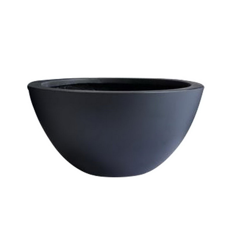 Aquita Handmade Pot Planter, 6" H x 12" W x 12" D, Black