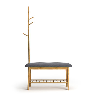 Laband Polyester Blend Upholstered Bench with Shoe Storage
