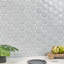 Nabi Hexagon 3" Crackled Glossy Glass Mosaic Tile-1257012908