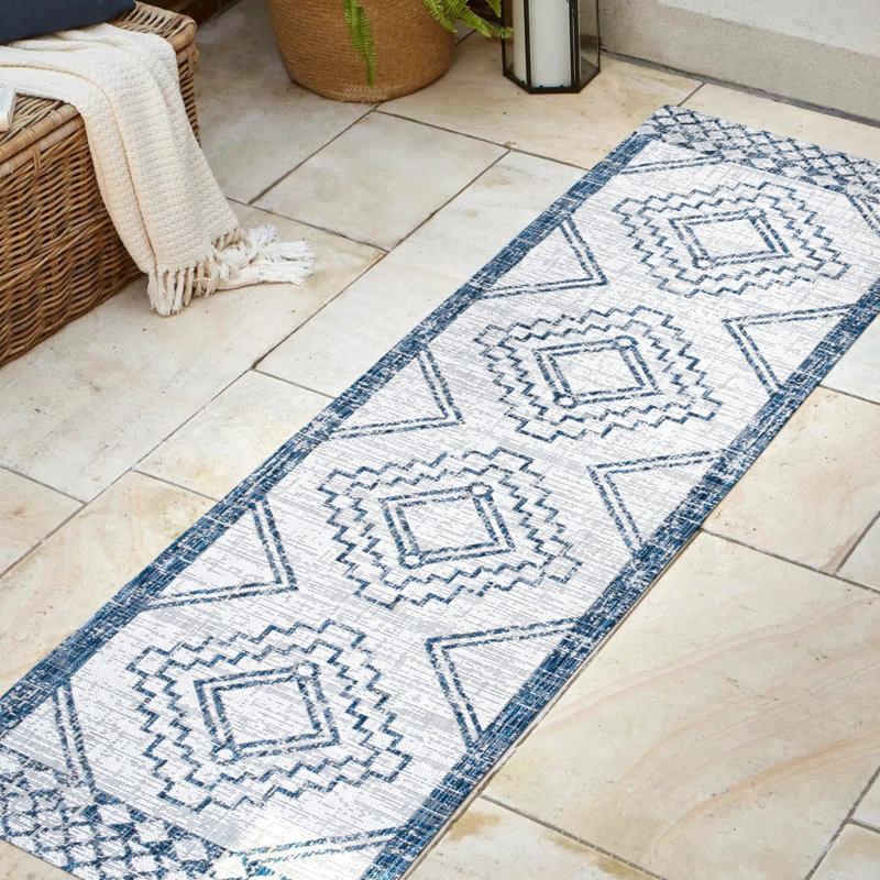 Tapis intérieur / extérieur Wesley Diamond, Tapis de couloir 2 pi 2 po x 10 pi