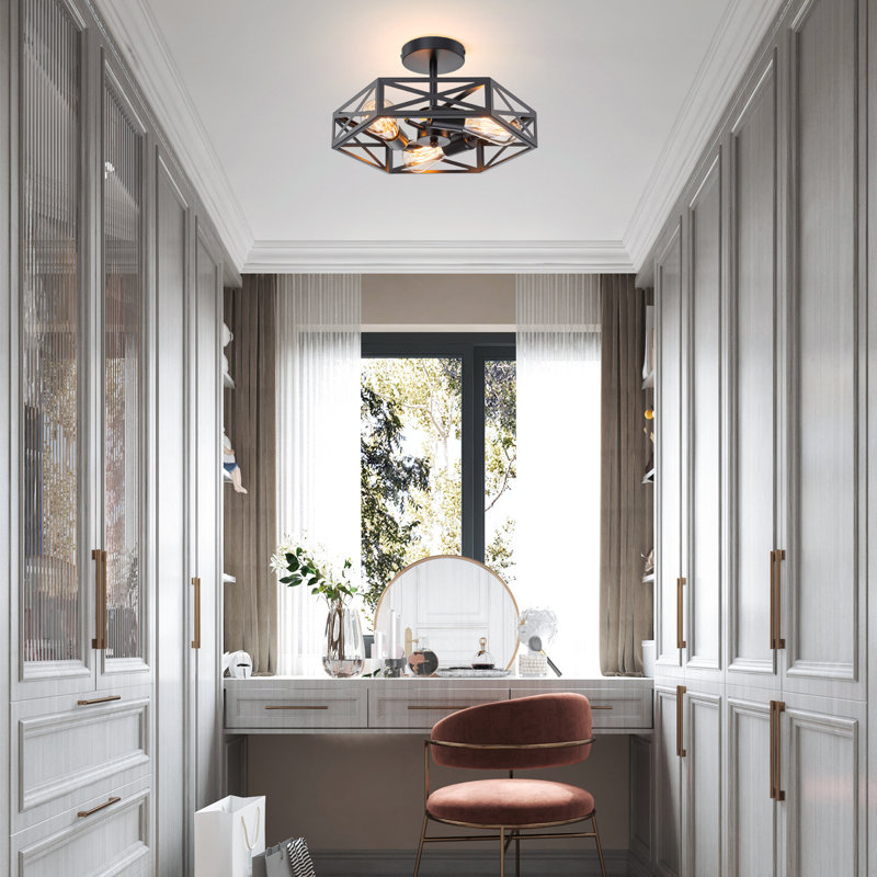 3-light Farmhouse Semi Flush Mount